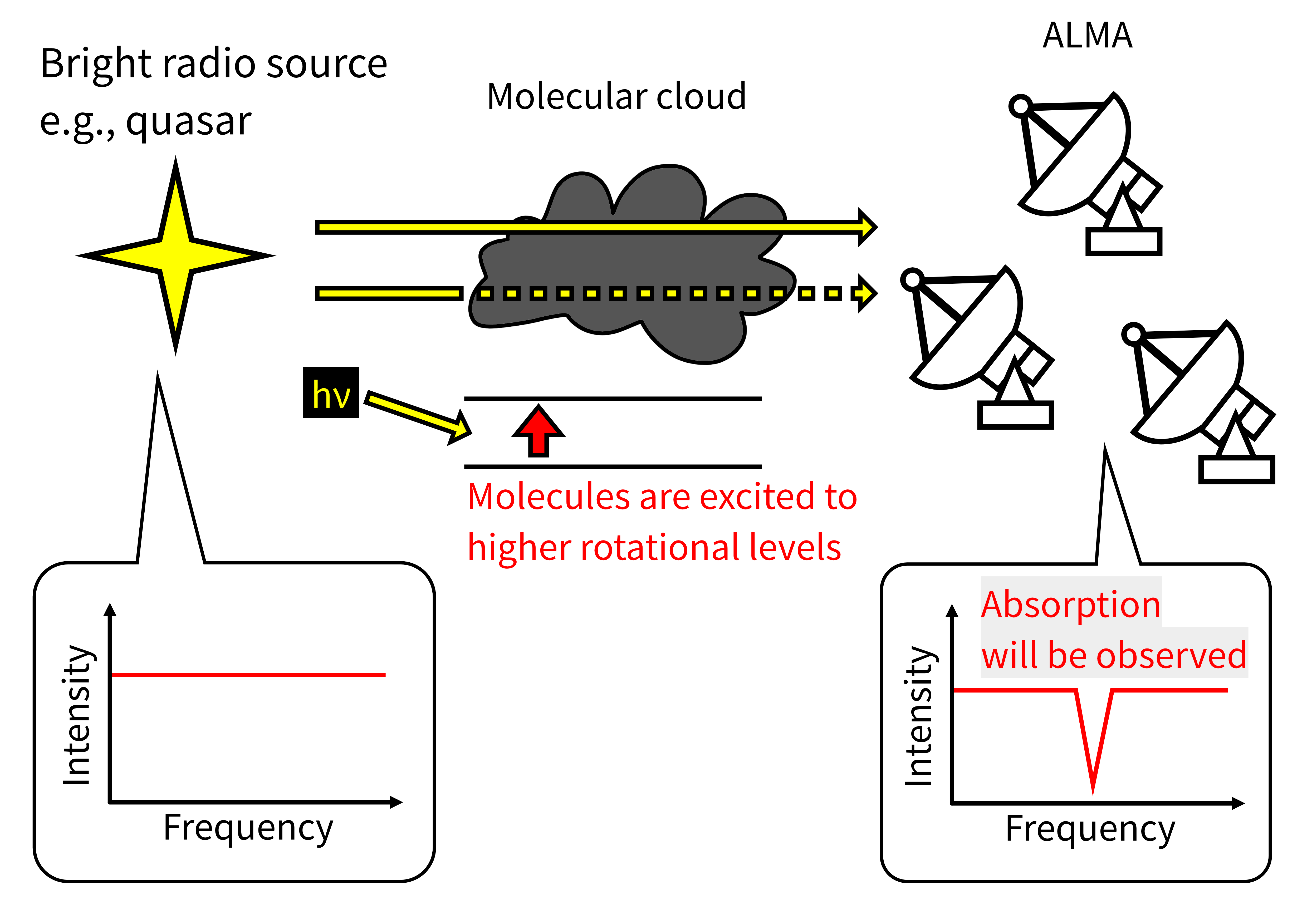 Absorption features in ALMA calibration data.